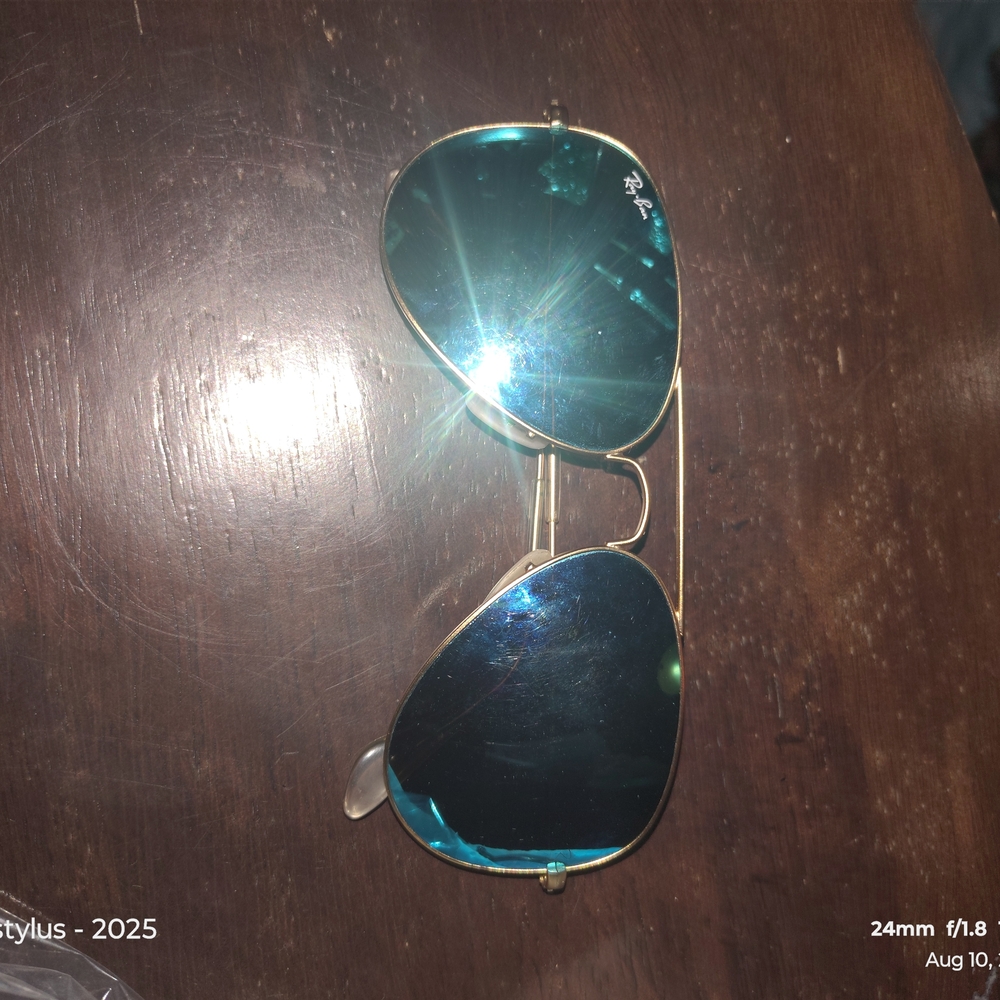 Ray-Ban Kids Gold Sunglasses with Teal Lenses